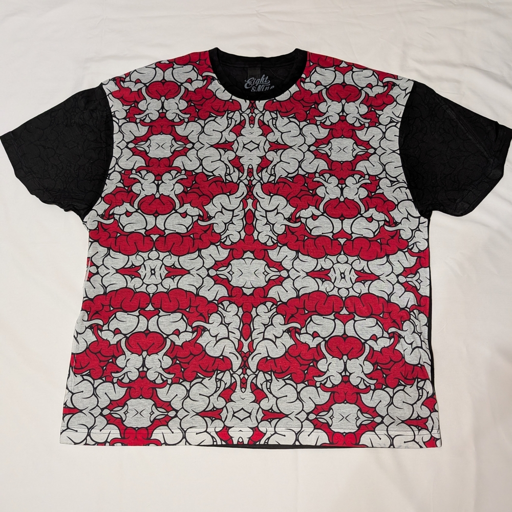 Eight & Nine 2x Red and Black Patterned Men's Shirt